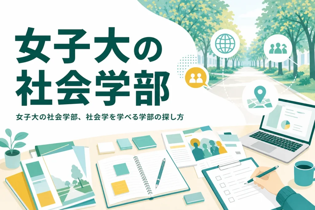 女子大で社会学を学べる学部の探し方と、共学と迷った時の比べ方を紹介する記事のアイキャッチ